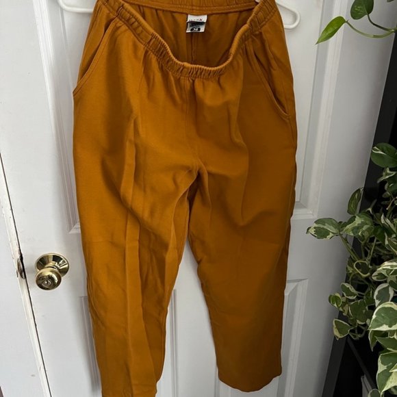 Big Bud Press Pants - Big Bud Press, mustard sweatpants, size M